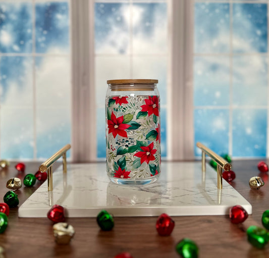 Poinsettia Glass Tumbler