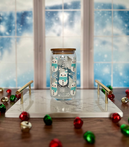 Snowmen Glass Tumbler