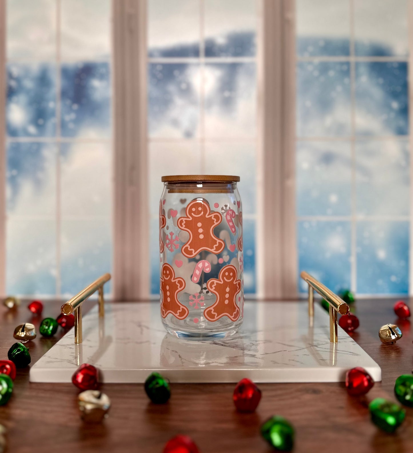 Gingerbread Glass Tumbler