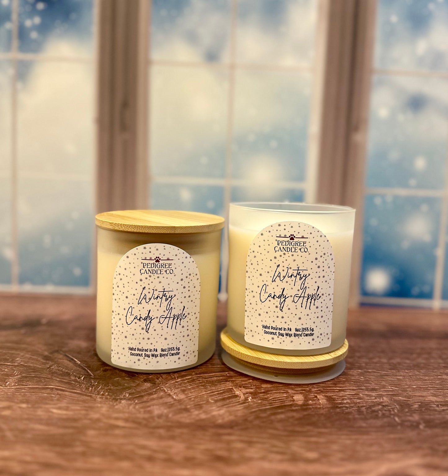 Wintry Candy Apple Candle