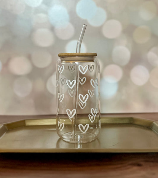 Hearts Glass Tumbler