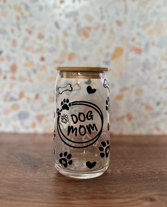 Dog Mom Glass Tumbler