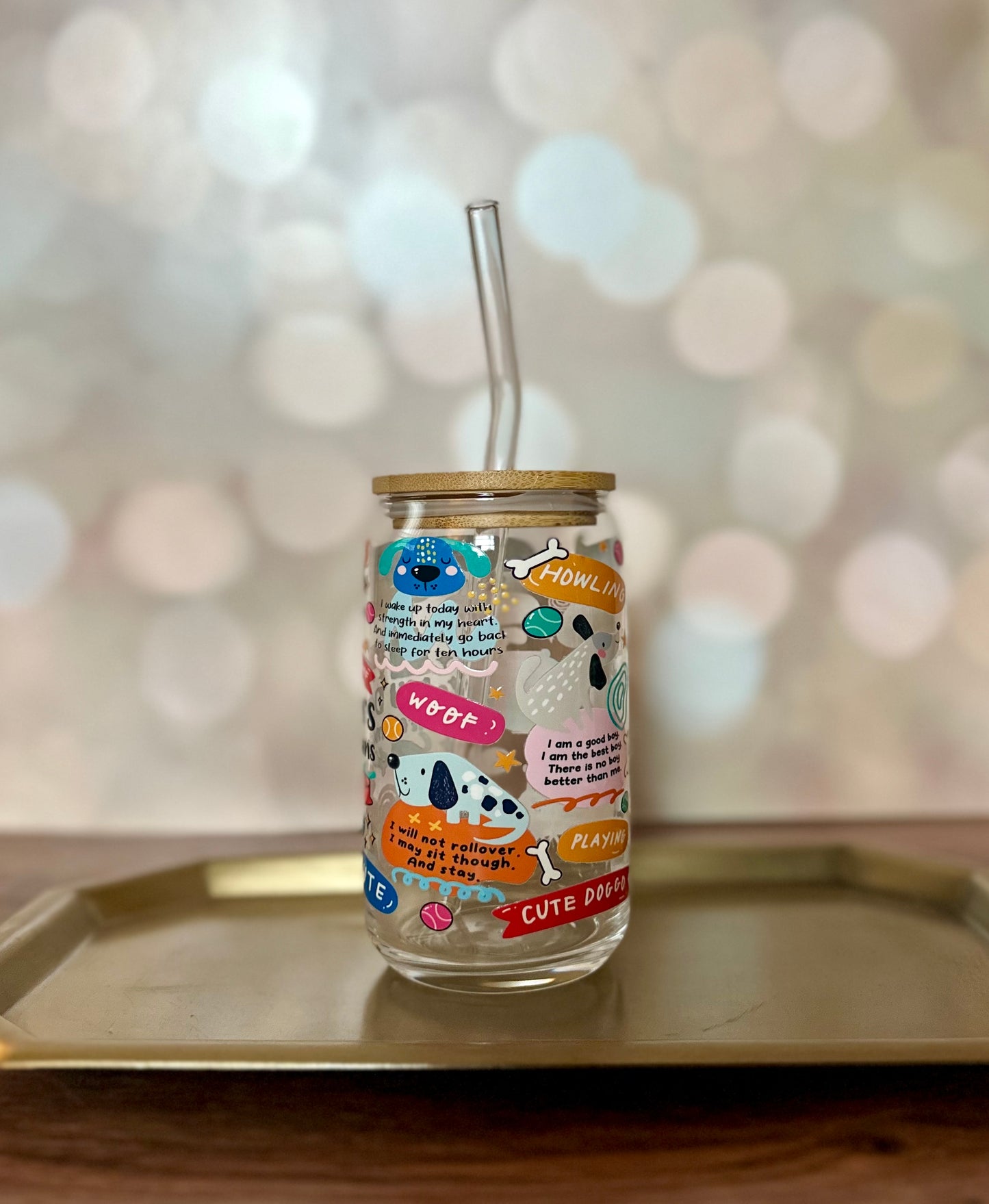 Dog Affirmations Glass Tumbler